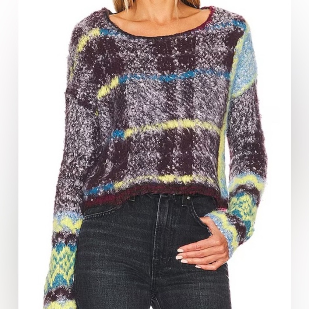 Free people Emerson pullover xs plaid sweater